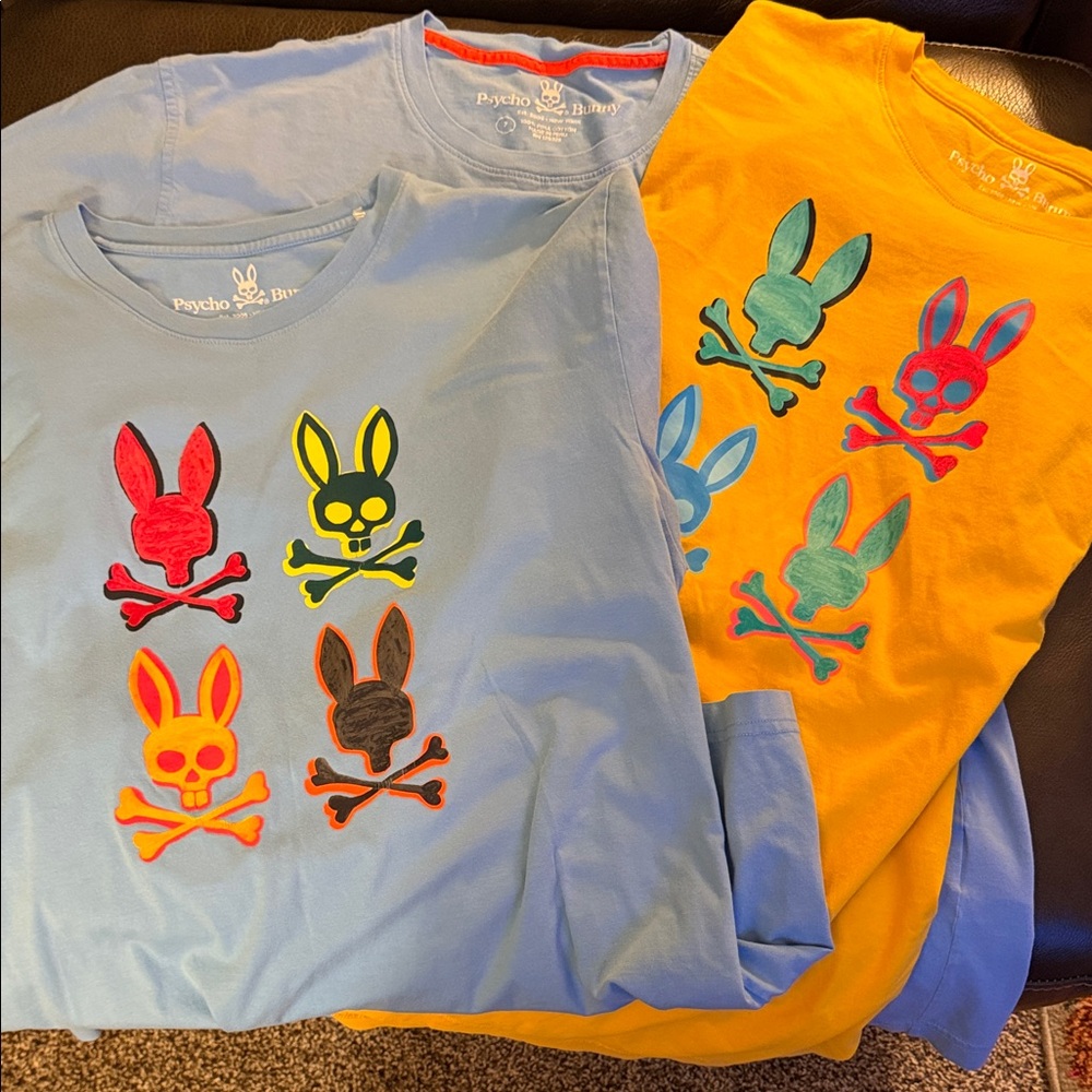 PSYCHO BUNNY 3 premium super soft Pima cotton Tshirts. Size XL